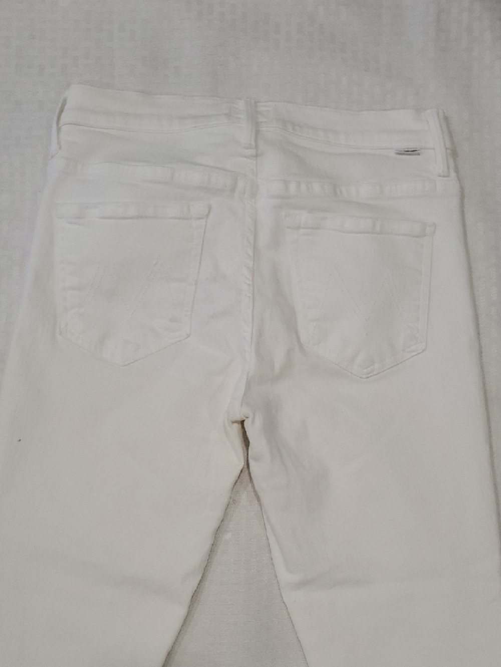 MOTHER White Raw Hem Cropped Jeans - Picture 9 of 15
